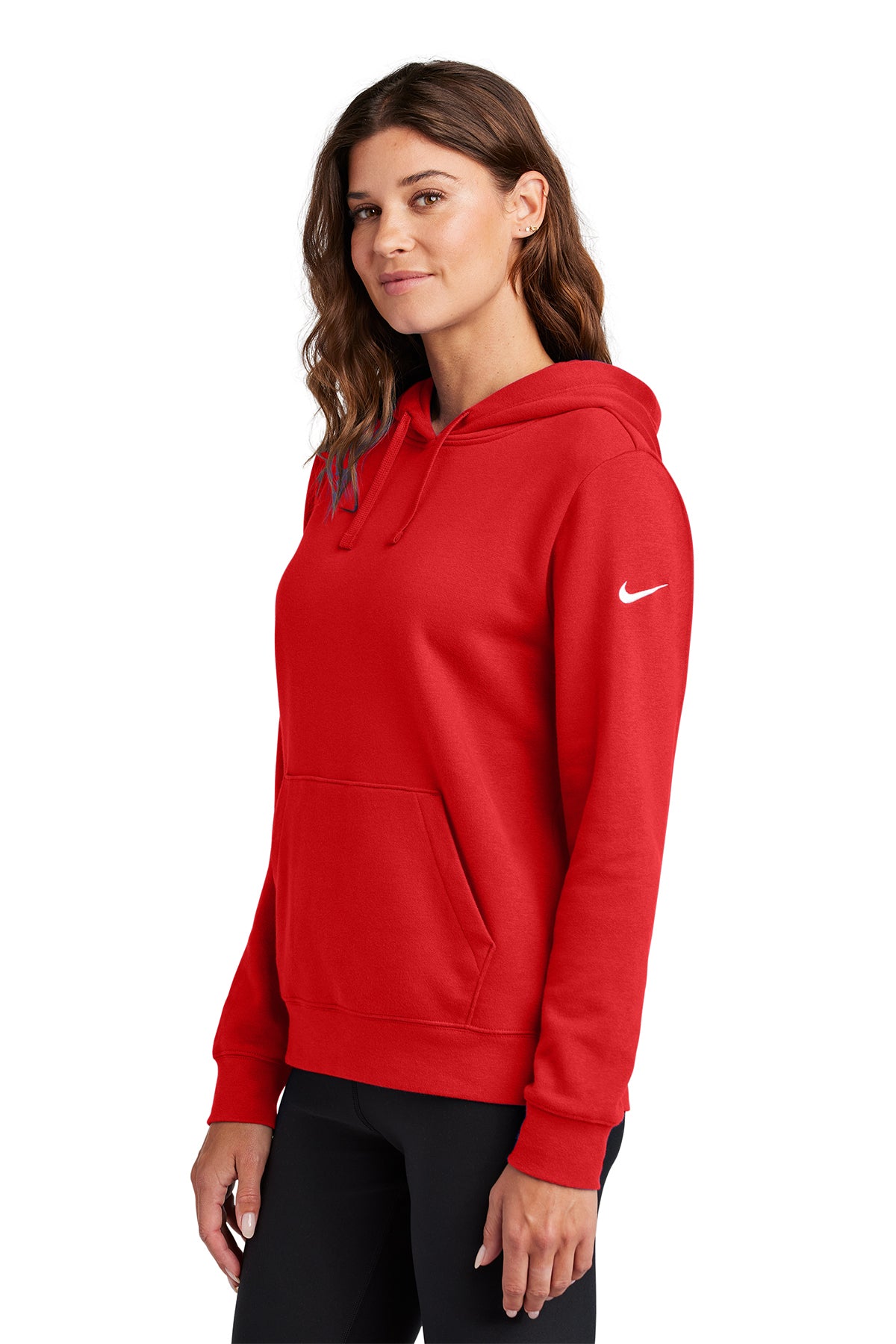 Nike Women's Club Fleece Sleeve Swoosh Pullover Hoodie NKFD9889